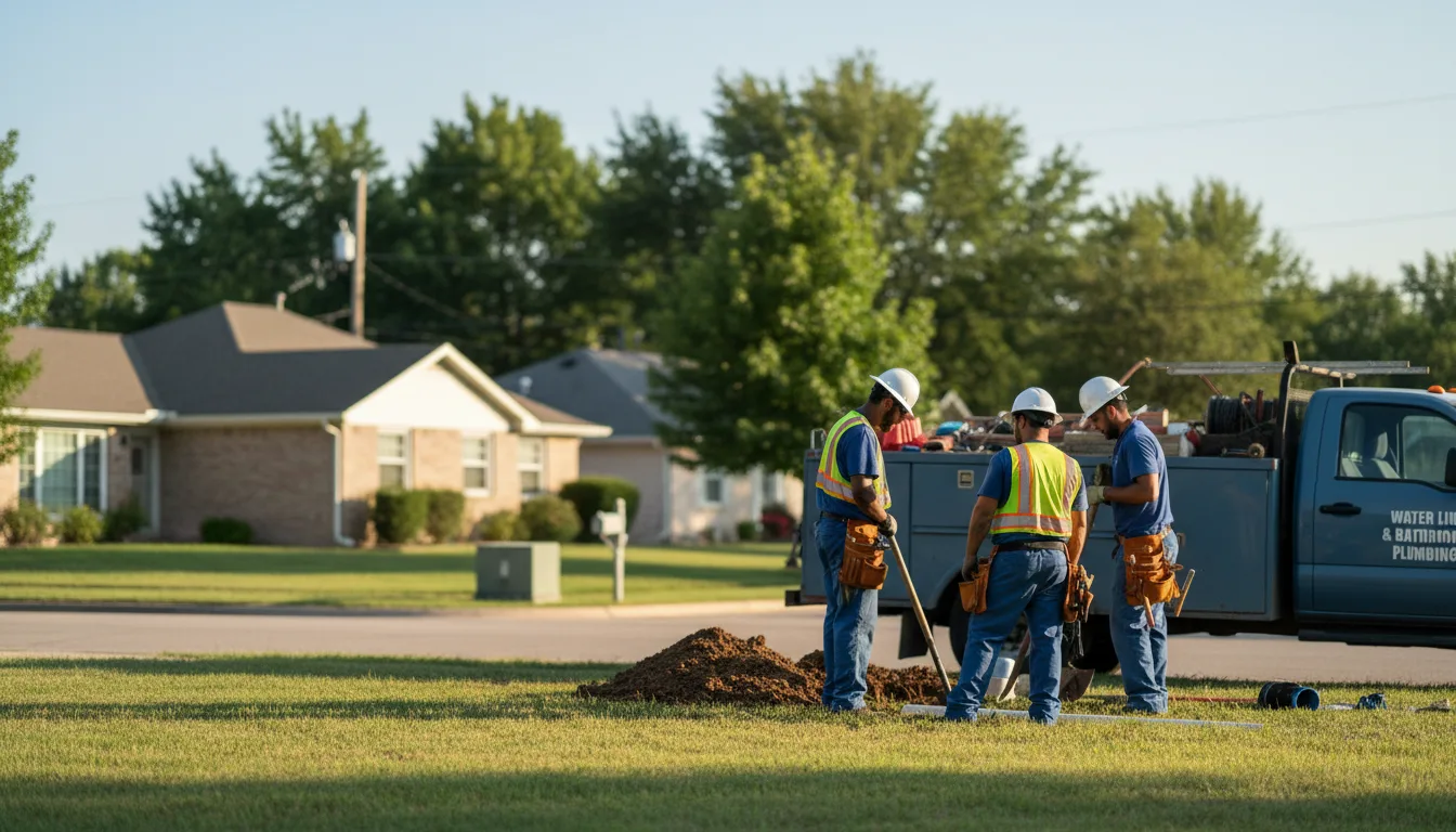 Residential water line and bathroom plumbing service in Chilton, TX